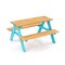 Natural Wooden Kids Picnic Table Set with Trapezoid Base and Rounded Corners